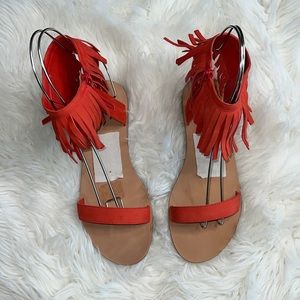 🔹 Kate Spade Ankle Fringed Sandal